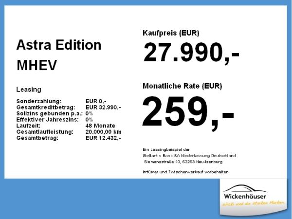 Opel Astra Edition MHEV