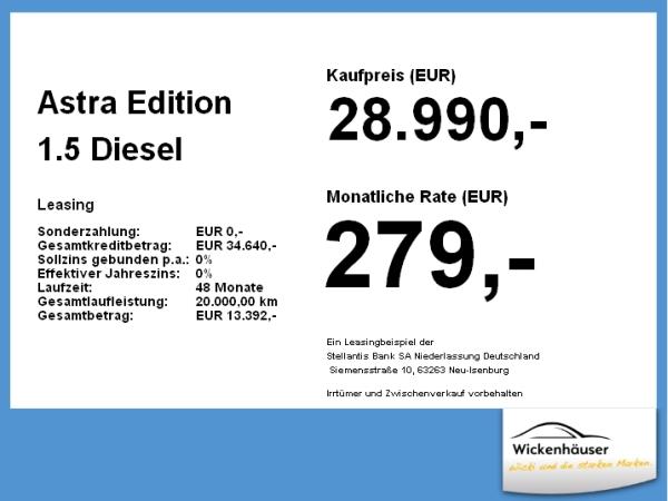 Opel Astra Edition 1.5 Diesel