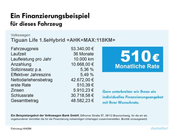 Volkswagen Tiguan Life 1.5eHybrid +AHK+MAX:118KM+