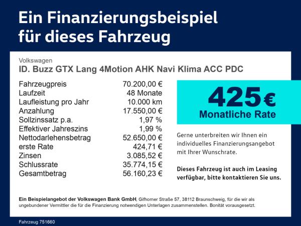 Volkswagen ID.Buzz ID. Buzz GTX Lang 4Motion AHK Navi Klima ACC PDC