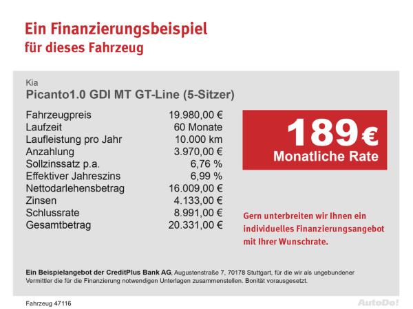 Kia Picanto Picanto1.0 GDI MT GT-Line (5-Sitzer) Bluetooth LED